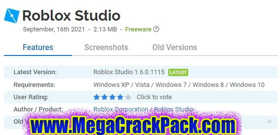 Roblox Studio 1.6.0.1115 Free Download